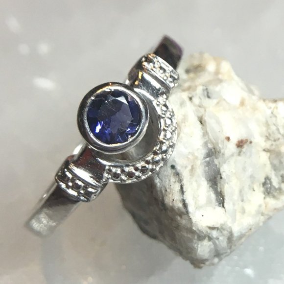 Natural Iolite Sterling Silver Ring Size 7 Genuine Gemstone - Picture 8 of 16
